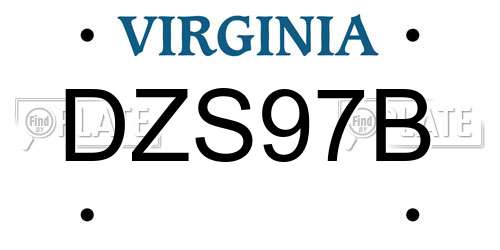 DZS97B Virginia License Plate