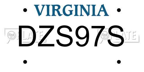 DZS97S Virginia License Plate