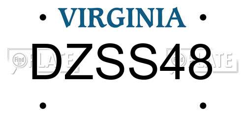 DZSS48 Virginia License Plate