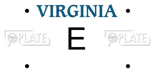 E Virginia License Plate