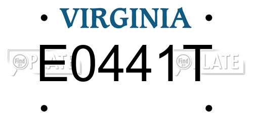 E0441T Virginia License Plate