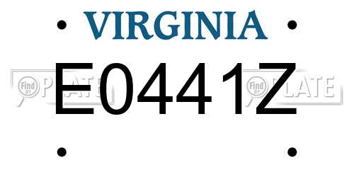 E0441Z Virginia License Plate