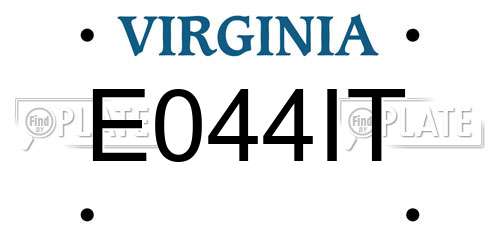 E044IT Virginia License Plate