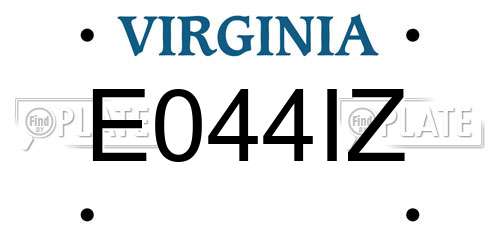 E044IZ Virginia License Plate