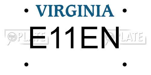 E11EN Virginia License Plate