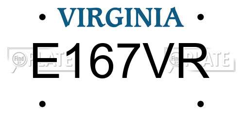 E167VR Virginia License Plate