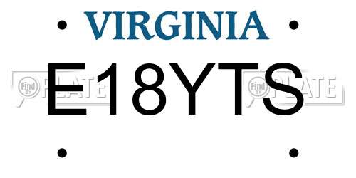 E18YTS Virginia License Plate