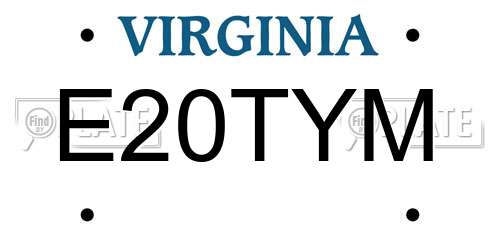 E20TYM Virginia License Plate