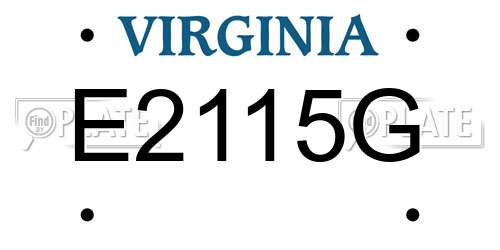 E2115G Virginia License Plate