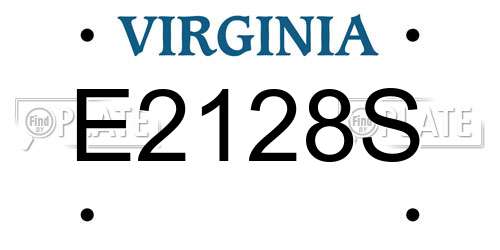 E2128S Virginia License Plate