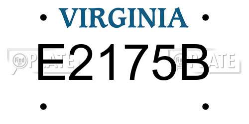 E2175B Virginia License Plate