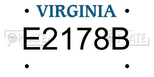 E2178B Virginia License Plate