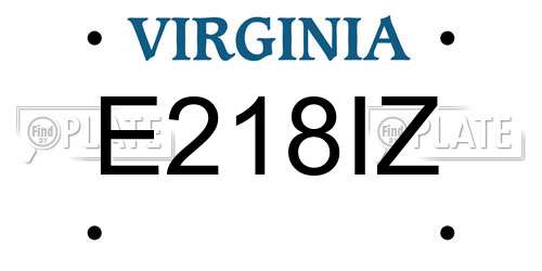 E218IZ Virginia License Plate