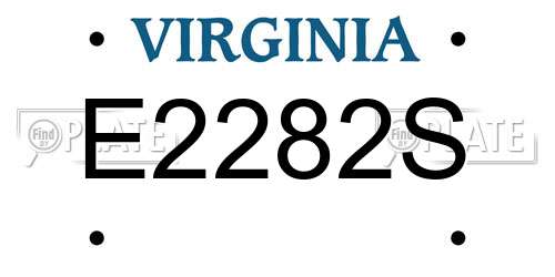 E2282S Virginia License Plate
