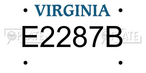 E2287B Virginia License Plate