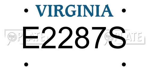 E2287S Virginia License Plate