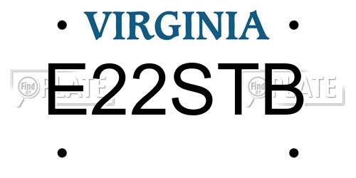 E22STB Virginia License Plate