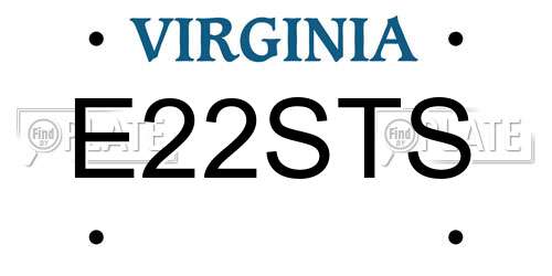 E22STS Virginia License Plate