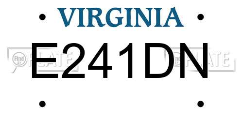 E241DN Virginia License Plate