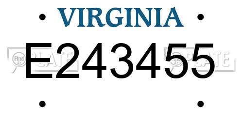E243455 Virginia License Plate