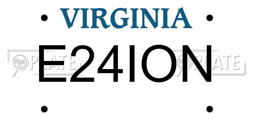 E24ION Virginia License Plate