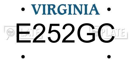 E252GC Virginia License Plate