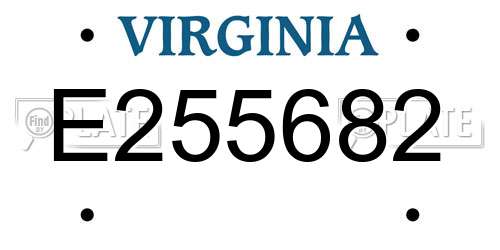E255682 Virginia License Plate