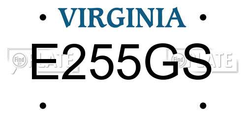E255GS Virginia License Plate