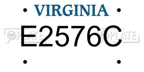 E2576C Virginia License Plate