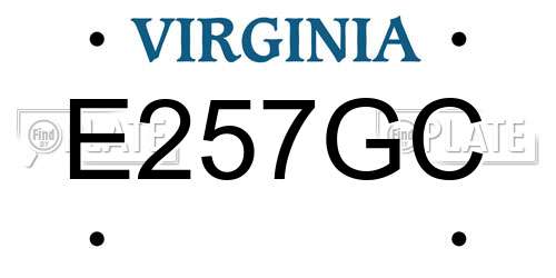 E257GC Virginia License Plate