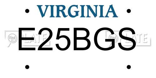 E25BGS Virginia License Plate
