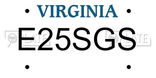 E25SGS Virginia License Plate