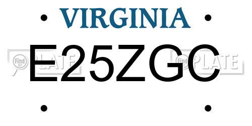 E25ZGC Virginia License Plate