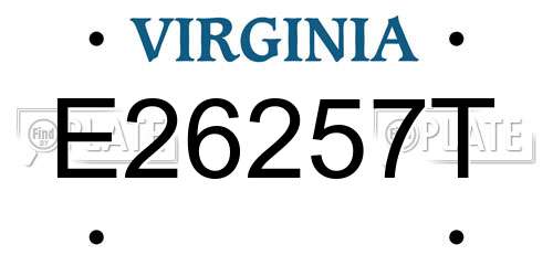 E26257T Virginia License Plate