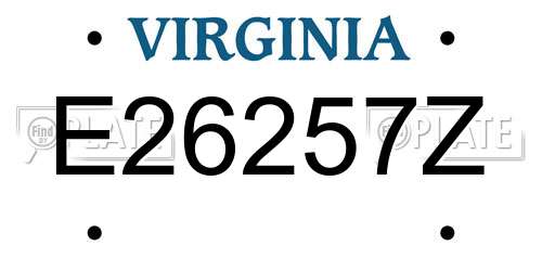 E26257Z Virginia License Plate