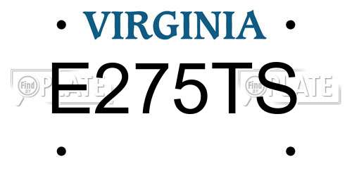 E275TS Virginia License Plate