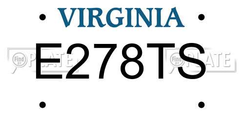 E278TS Virginia License Plate
