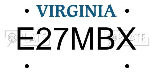 E27MBX Virginia License Plate