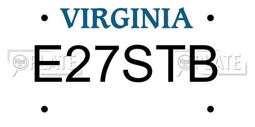 E27STB Virginia License Plate