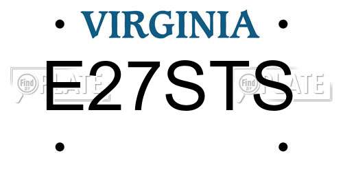E27STS Virginia License Plate