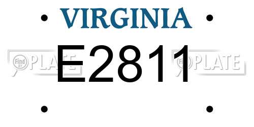 E2811 Virginia License Plate