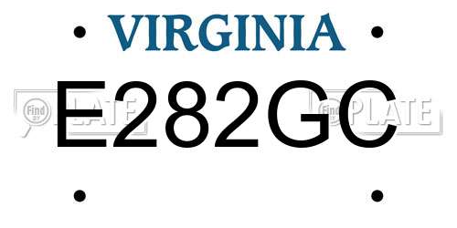 E282GC Virginia License Plate