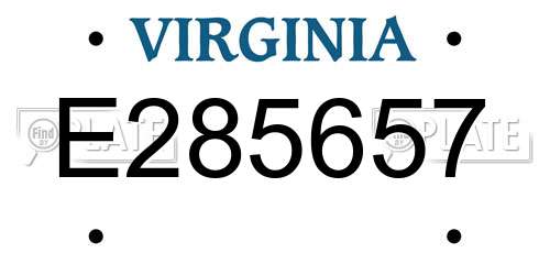E285657 Virginia License Plate