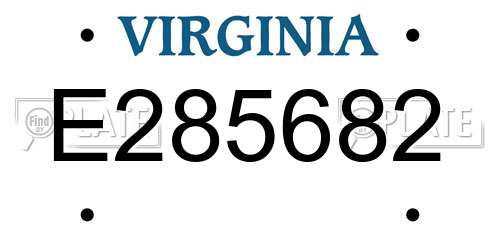 E285682 Virginia License Plate