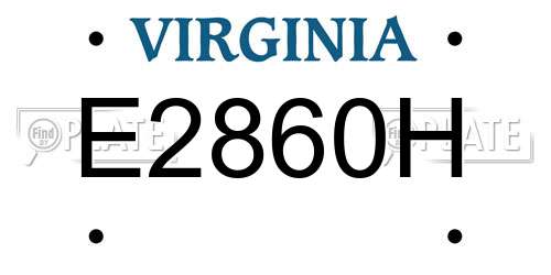 E2860H Virginia License Plate