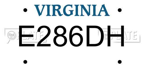 E286DH Virginia License Plate