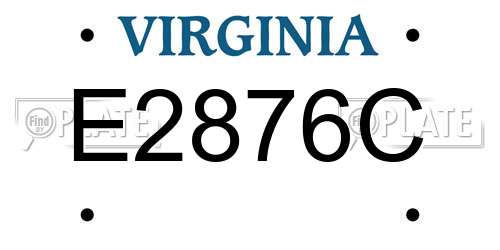 E2876C Virginia License Plate