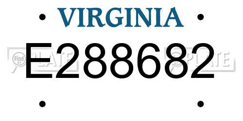 E288682 Virginia License Plate