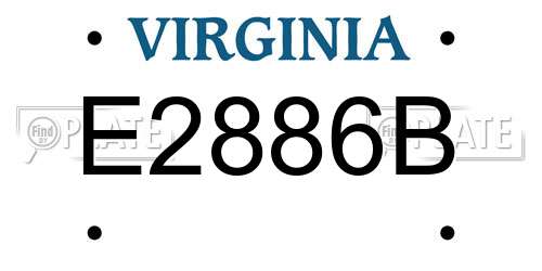 E2886B Virginia License Plate