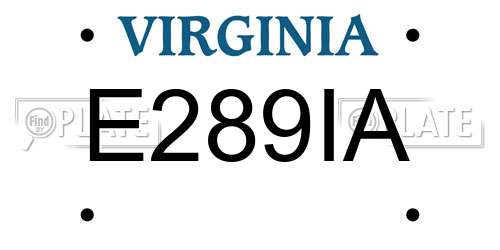 E289IA Virginia License Plate